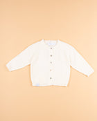 Casaco tricot decote redondo/ cor cru