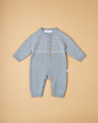 Fatinho tricot jacquard/ azul inglês e cru