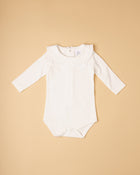 Body manga comprida gola redonda folho/ cru