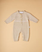 Fatinho tricot jacquard/ bege e branco