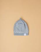Gorro tricot jacquard/ azul inglês e cru
