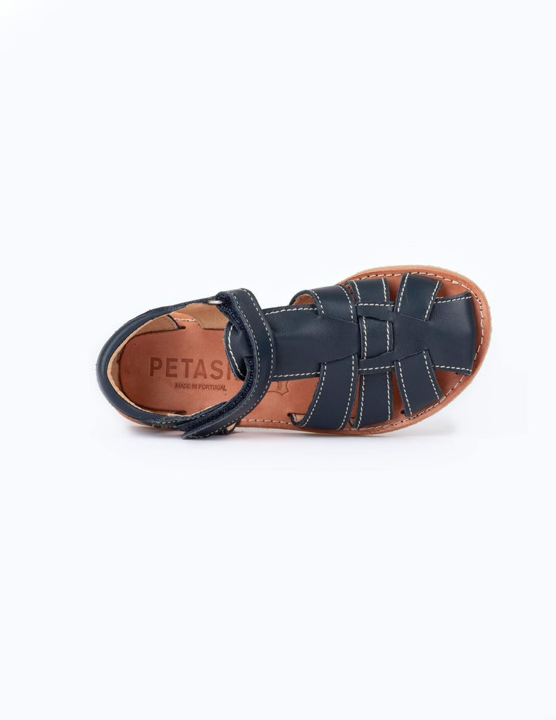 Sandália velcro/ azul escuro - O Patinho Azul 