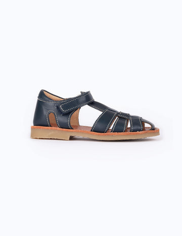 Sandália velcro/ azul escuro - O Patinho Azul 