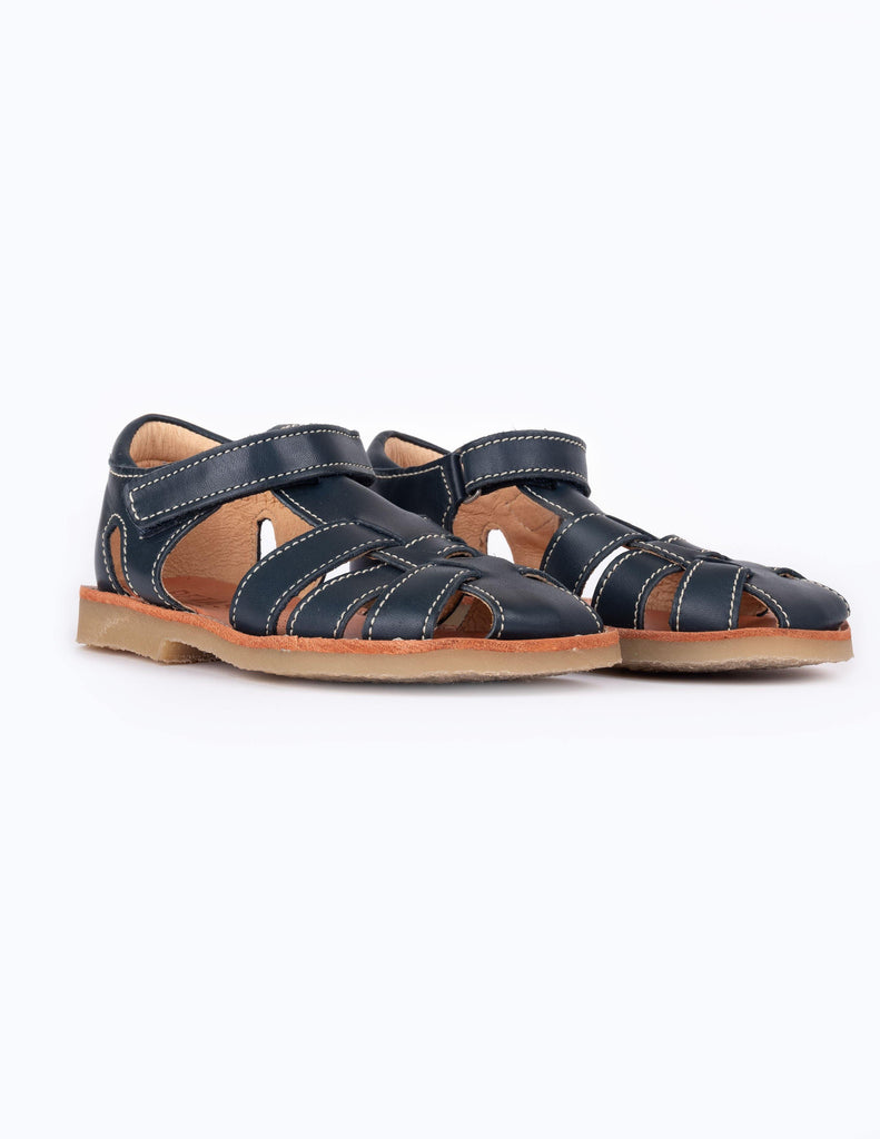 Sandália velcro/ azul escuro - O Patinho Azul 