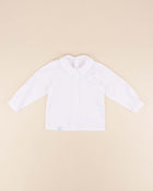 Blusa gola bico, tomados/ popeline branca